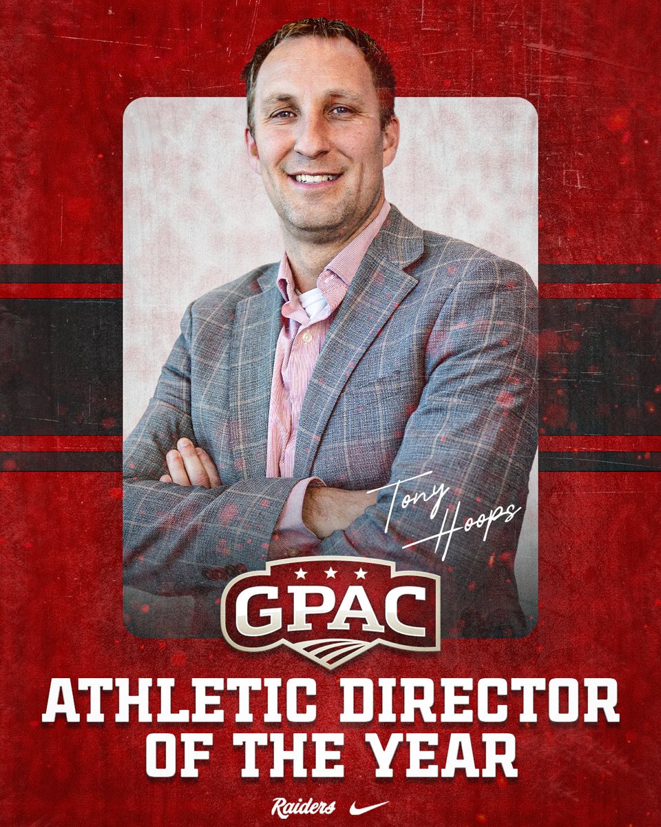 nwcraiders's tweet photo. From handing out awards to winning one! Tony Hoops is the GPAC Athletic Director of the Year!

📰: https://t.co/ylJR5vSkgM

#RaidersStandOut https://t.co/U0TBkXOQRd