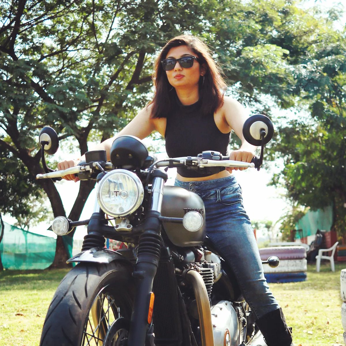HumansofHind's tweet photo. "Today, every lap I complete is a reminder that limits often exist only in people's minds. Life has taught me that you are your only competition. If you truly believe in your dream, be ready to let go of anything that holds you back..." - @Thebikergirl_93 
#humansofhindustan https://t.co/SLpE26FIE5