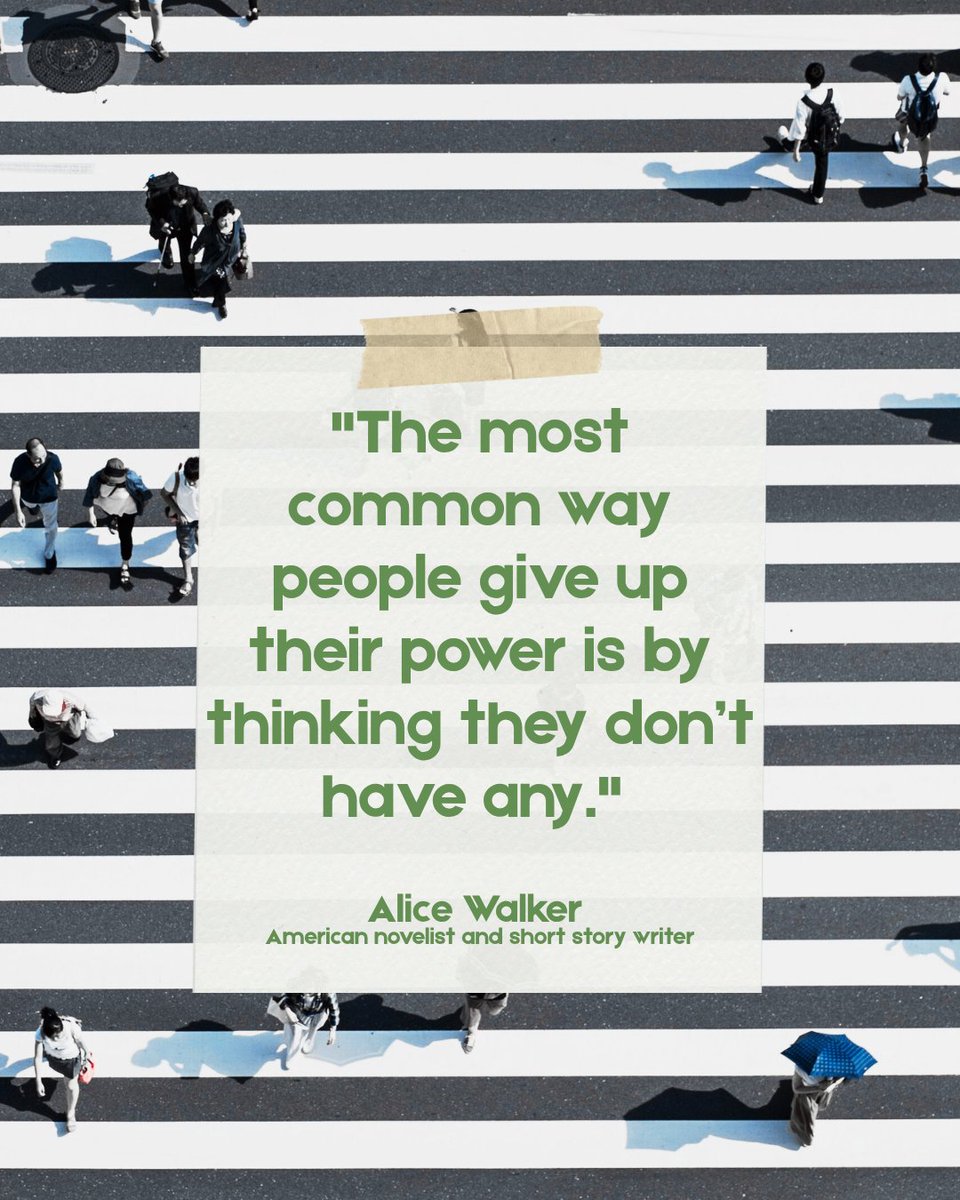 andreaguzhomes's tweet photo. "The most common way people give up their power is by thinking they don’t have any." 
— Alice Walker 👌

#wisdomquote #wisdomoftheday #quotegram #quoteoftheday #powerquote https://t.co/I2ztRr4A7D