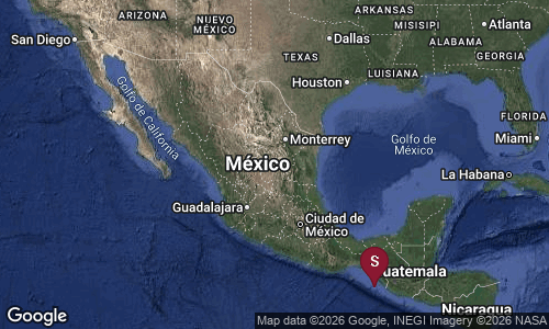 SSNMexico's tweet photo. Preliminar: SISMO Magnitud 6.8 Loc  95 km al SUROESTE de HUIXTLA, CHIS 17/07/26 08:48:41 Lat 14.59 Lon -93.15 Pf 10 km https://t.co/iko6fGerpI
