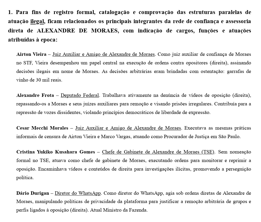 drpaulofaria22's tweet photo. De tudo isso que o Trump revelou ontem - COM DOCUMENTOS DA CIA -, alguém ainda duvida que MORAES, o XANDÃO-MOR DA REPÚBLICA, foi o responsável pela maior FRAUDE ELEITORAL DO SÉCULO, ao devolver o NOVE DEDOS à presidência, enquanto chefe da "ORCRIM do TSE"?

AS ELEIÇÕES DE 2022 FORAM FRAUDADAS, NA CARA DURA, COM APOIO DA USAID, CHINA... e MADURO!

Vejam como a "ORCRIM do TSE", comandada por MORAES, estava bem estruturada... tem até ex-membro como ministro atual do Lule...

O Brasil não é para amadores.🤡