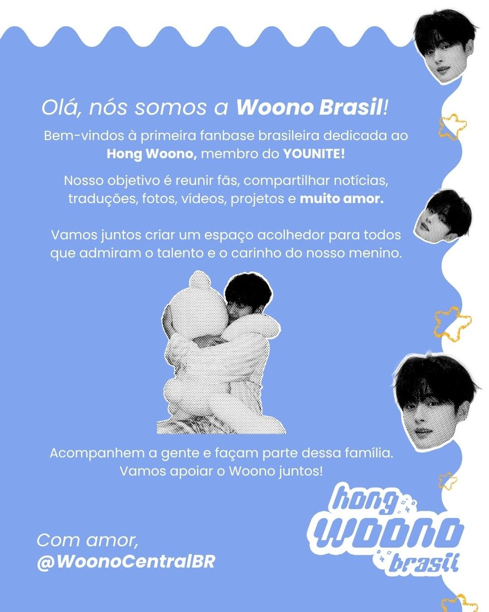 WoonoCentralBR's tweet photo. OLÁ YOUNIZ!!! 

Esperamos que essa fanbase se torne um cantinho acolhedor para todos vocês. Obrigada por fazer parte desse começo! 

Com amor, WoonoCentralBR 🌷

#WOONO #우노 #YOUNITE #유나이트 #WoonoCentralBR https://t.co/i43WpTSQAw