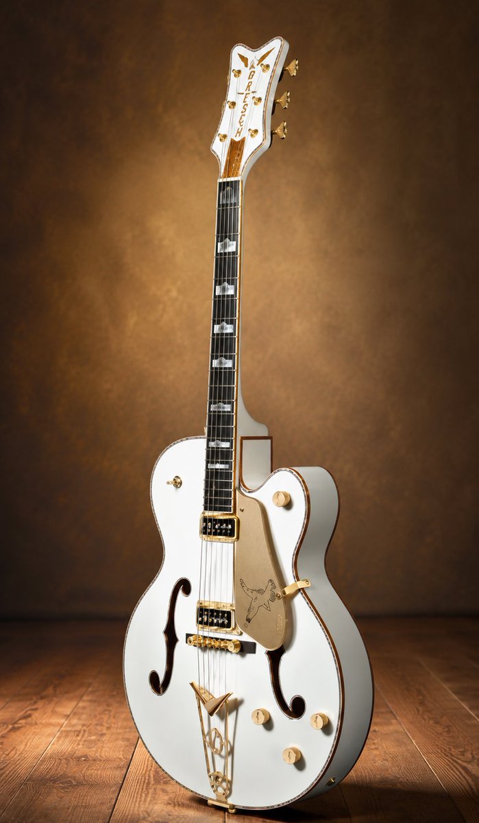gretsch's tweet photo. Some guitars don't just make music—they make a statement. The #Gretsch White Falcon does both! 🎸 Wishing everyone a weekend filled with great music and good vibes. #whitefalcon #fridayvibes https://t.co/f3i6sufKYd
