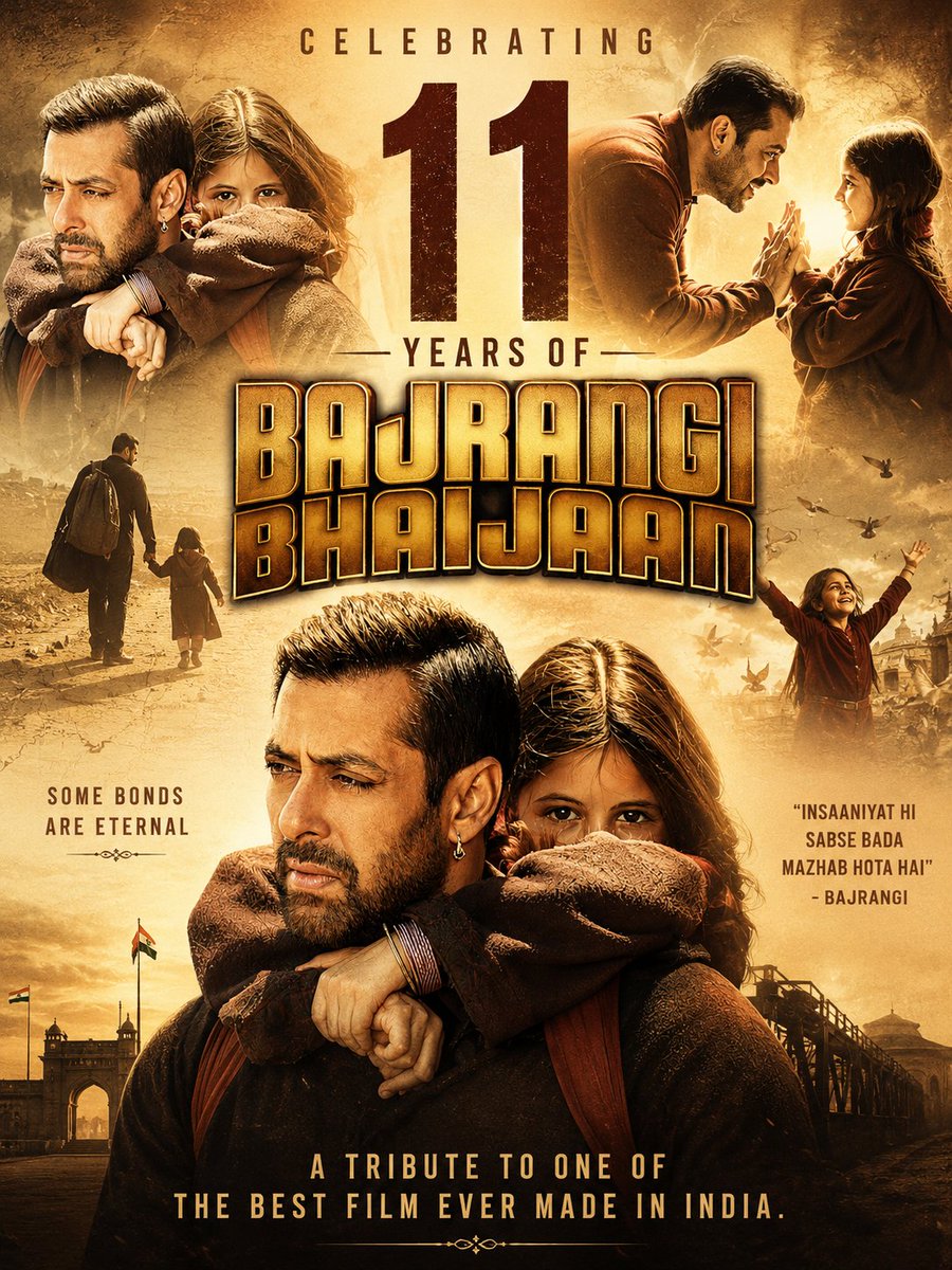 Xyne_Op's tweet photo. Bajrangi Bhaijaan gave us hope, heart, and humanity. #11YearsOfBajrangiBhaijaan https://t.co/mz9EdVPdm4