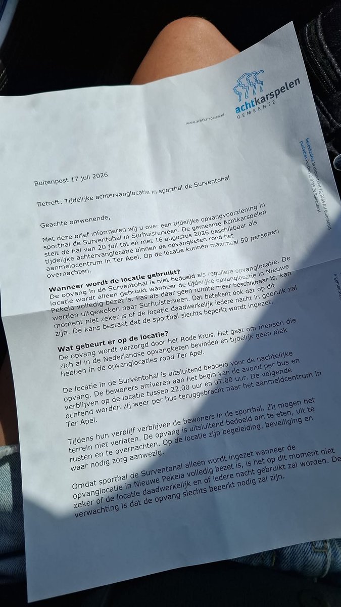 SjoerdJan65's tweet photo. @achtkarspelen vandaag deze brief nog even verstuurd wetende dat het gemeentehuis dicht is,en dan lekker op vakantie gaan ๐คฌ Niet vreemd dat het vertrouwen in de politiek afneemt๐ #asielstop #spreidingswet #surhuisterveen https://t.co/wQoEGouZNO