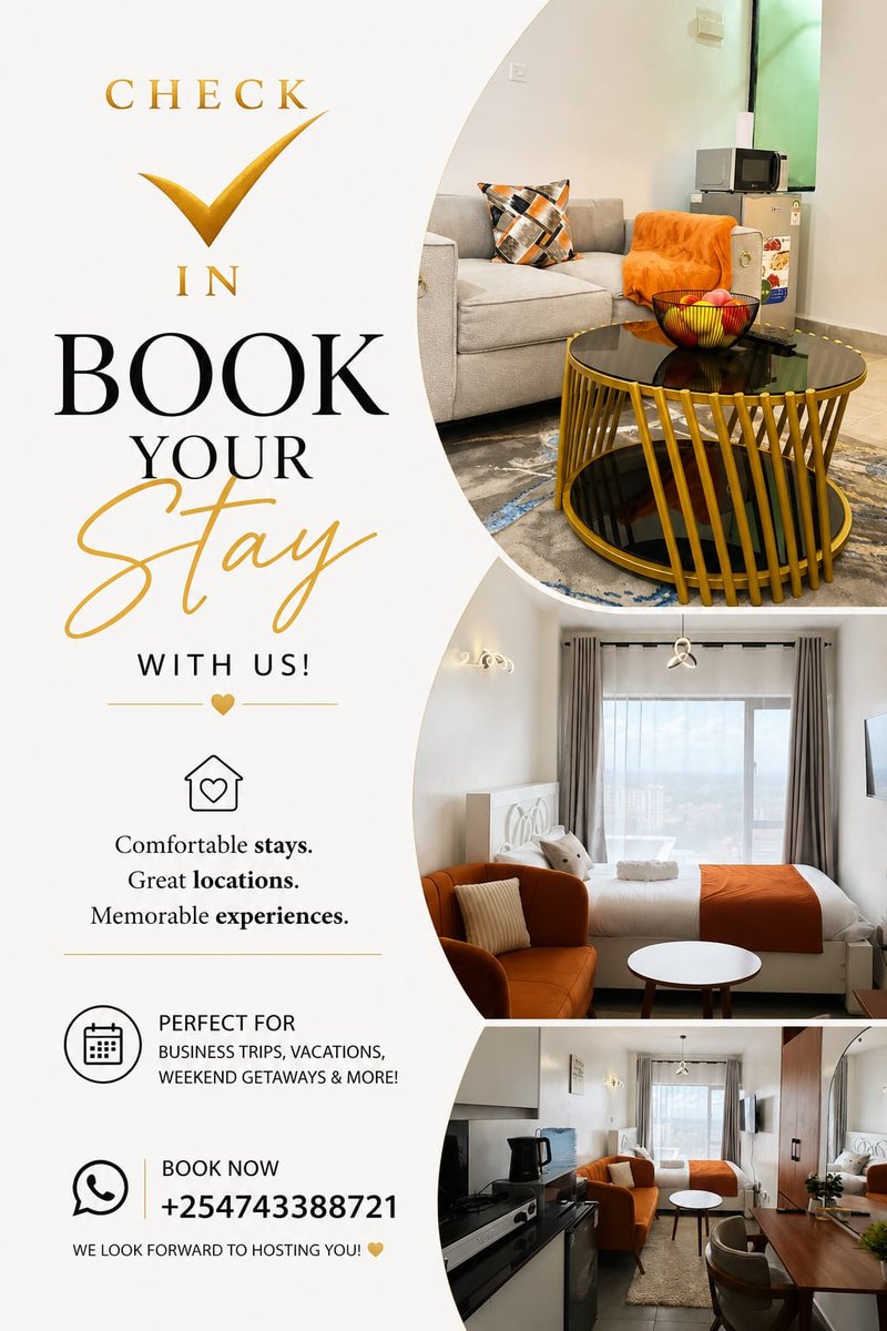 brianitumo's tweet photo. Where are you checking in next? 👀
📲 Book your stay today: +254 743 388 721
📍Available in Nairobi | Kiambu | Tsavo
#StayWithUs #NairobiStaycation #Kiambu #Tsavo #AirbnbKenya #TravelKenya #WeekendGetaway #BusinessTravel #ExploreKenya #ShortStay #HolidayHomes #VisitKenya https://t.co/B4gfdF5qh9