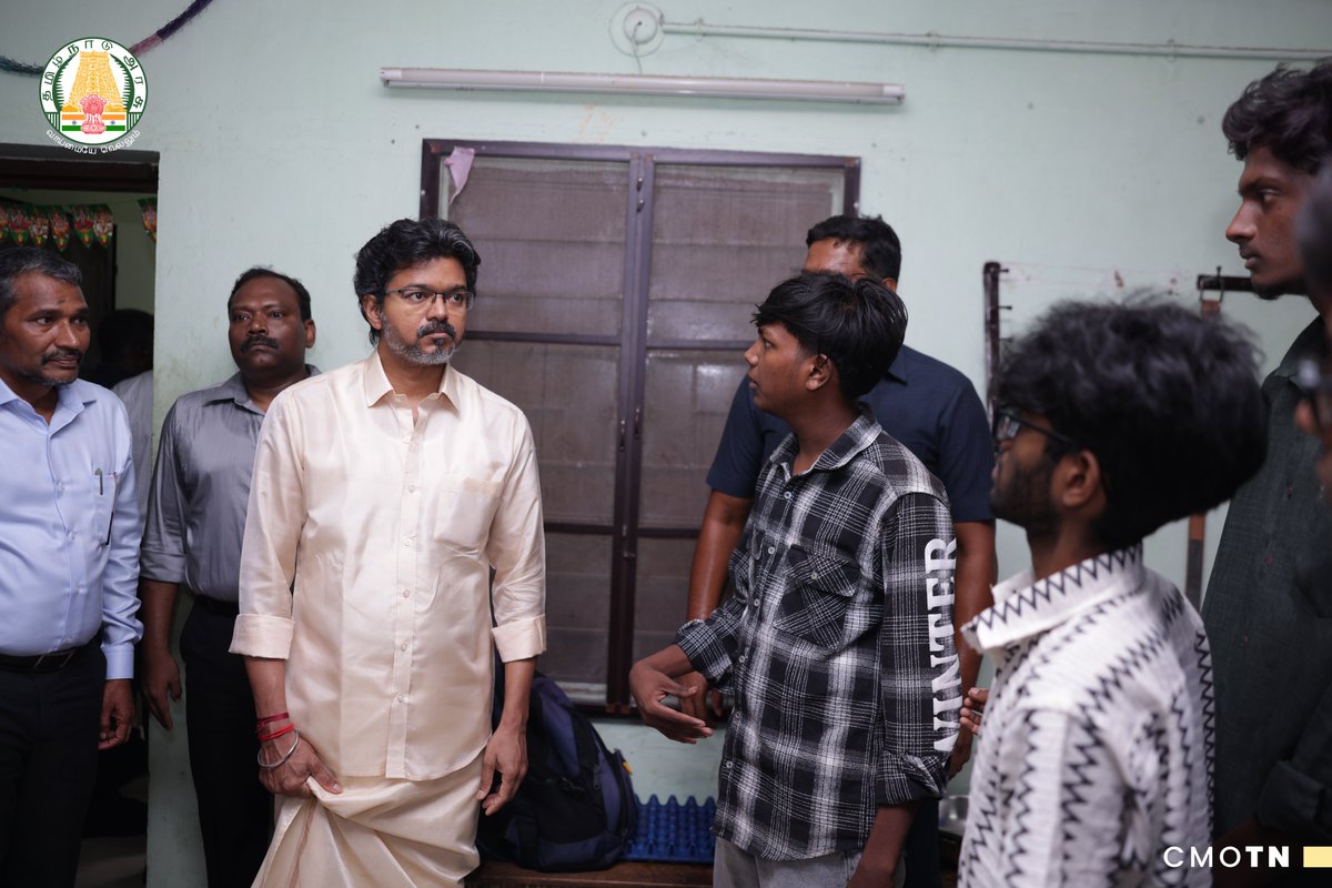 CMOTamilnadu's tweet photo. மாண்புமிகு தமிழ்நாடு முதலமைச்சர் அவர்கள் சென்னை சைதாப்பேட்டையில் உள்ள சமூக நீதி விடுதிகளில் ஆய்வு
#CMJosephVijay‌ https://t.co/zHVjBcGDXd
