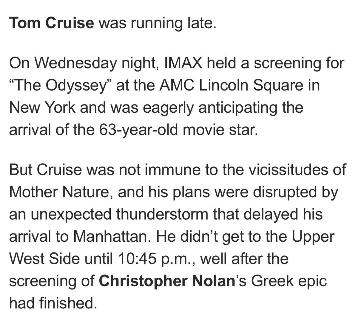 roguesprotocol's tweet photo. a) i just know he felt soooo bad and b) the concept of tom cruise watching the odyssey until nearly 3 am https://t.co/YRxRYCL65P
