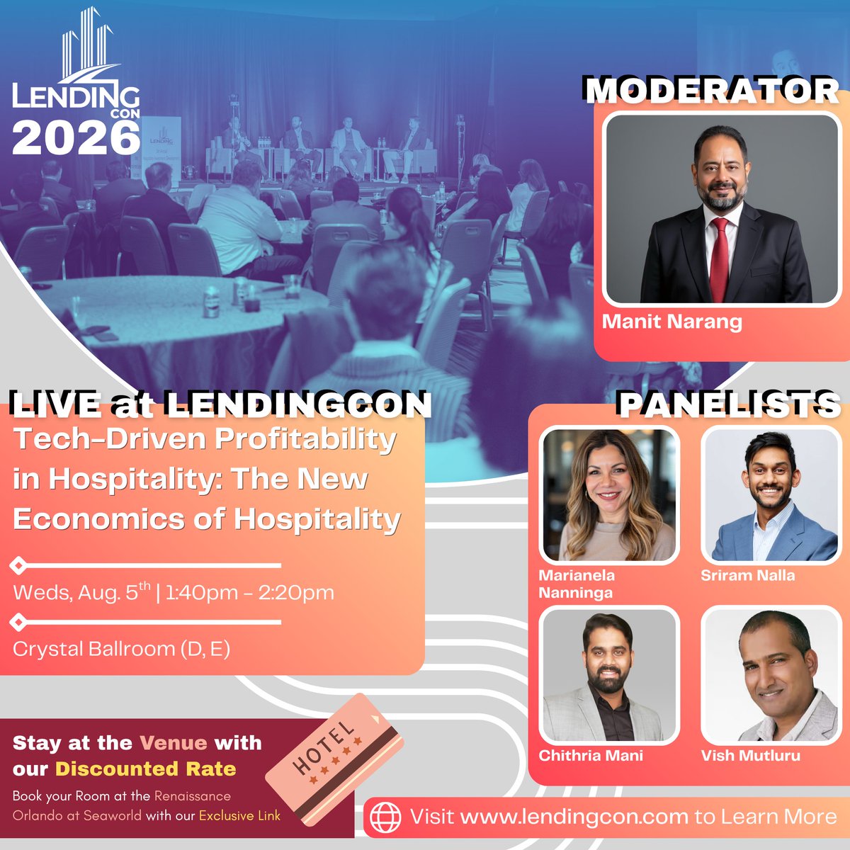 LendingCon_'s tweet photo. 🔗 Spots are filling fast for this year's #LendingCon! Secure your attendance before it's too late by visiting us at: https://t.co/6vx2NolnUk ; and book your room at the Renaissance Orlando At SeaWorld with our exclusive, discounted rate by using our link: https://t.co/0je4ZfiMMp https://t.co/3fSUYaba5R