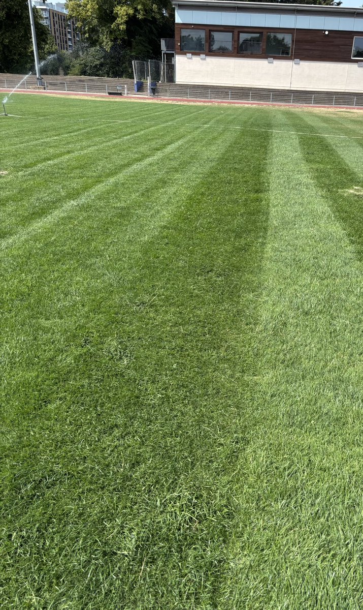 IlfordFC1881's tweet photo. We really are battling the conditions with about 80% of pitch in a good place others still need work

First cut today after 3 weeks of growth…I’m not sure people realise the work from volunteers to help get it ready

Still lots of growth to come 🌱 💦 🤞 https://t.co/jjASqkEHgm