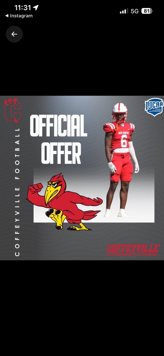ColeZeka's tweet photo. After a great camp and conversation with @CoachBPedruzzi  Coffeyville has officially offered AGTG @CoachMeeksj @WHSCrusaderFB https://t.co/OiRlMCGtH9