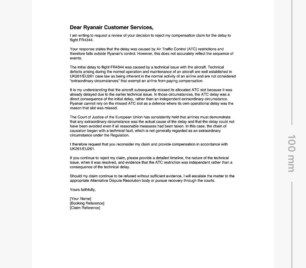 geofbosw's tweet photo. @Ryanair please see attached the response to your farcical claim that my 4 hour delay was due to ATC . Your technical fault message to me is evidence that the ATC slot was missed due to your issue . I have file my complaint with AviationADR court https://t.co/ragZd7Ksi8