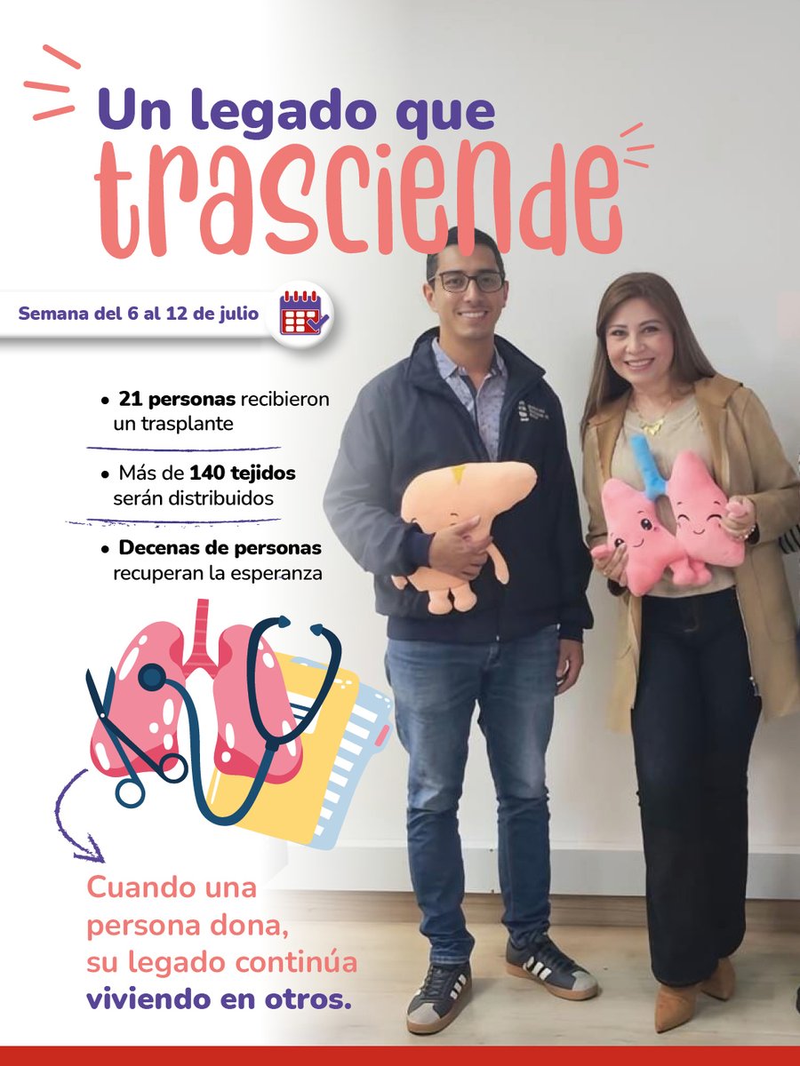 INSColombia's tweet photo. ❤️ 21 personas recibieron una nueva oportunidad de vida gracias a la generosidad de las familias donantes.

Del 6 al 12 de julio se realizaron: 

🏥 16 trasplantes de riñón
 🫀 5 trasplantes de hígado https://t.co/hmpntMe3w8