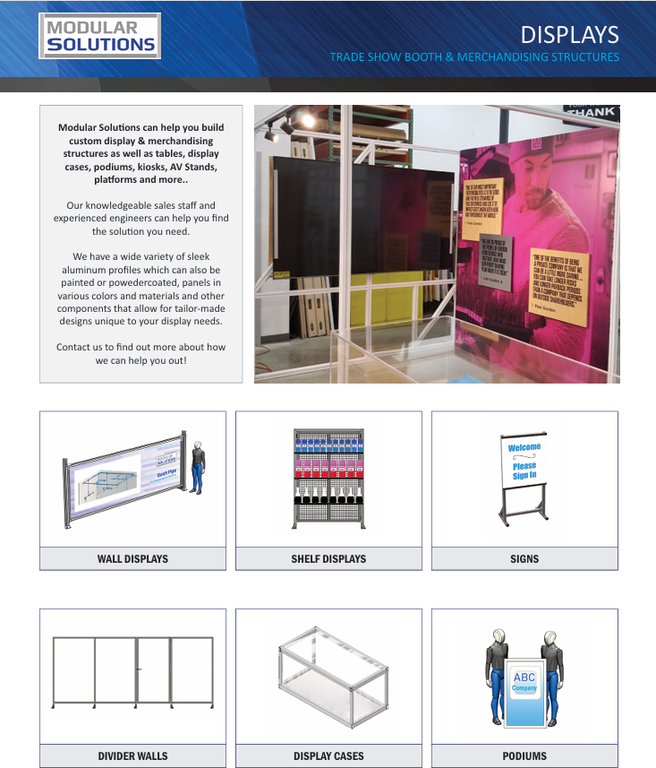 ModSolutionsMI's tweet photo. Modular Solutions can help you build custom display & merchandising structures as well as tables, display cases, podiums, kiosks, AV Stands, platforms and more..
https://t.co/GAveABh3eV
sales@the-modular-solution.com
#tradeshow #CustomDisplays #customshelves #customdesign https://t.co/XuXo6QGTmz
