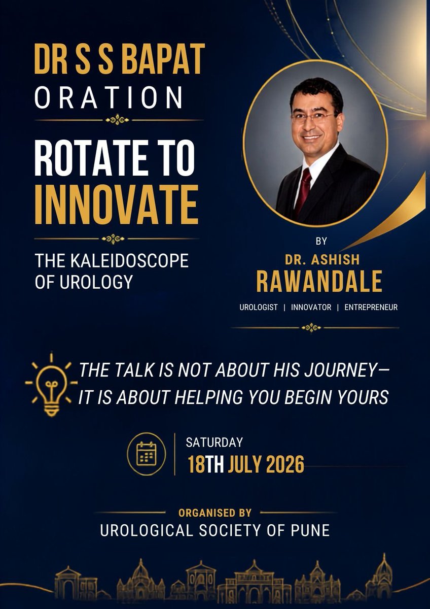 AshishRawandale's tweet photo. An honour & privilege
#Urology
#InnovationInMedicine
#MedicalInnovation
#ClinicalInnovation
#HealthcareInnovation
#InnovationMindset
#FromIdeaToImpact
#ProblemSolving
#PatentsToPatients
#UrologicalSocietyOfPune
#MedicalEducation
#InspiringInnovation
#ashishrawandale #tejnaksh https://t.co/S5U2e04PfG