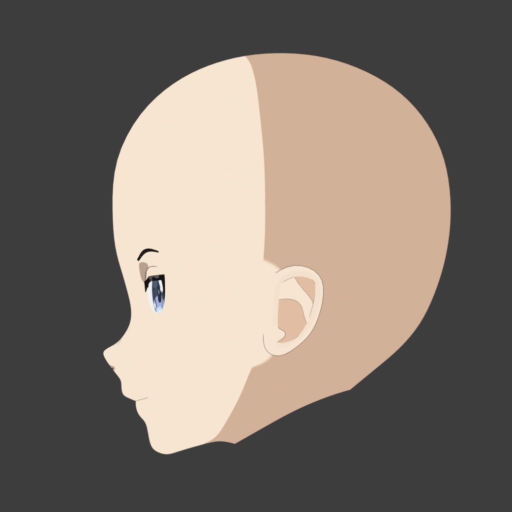 Shunta256's tweet photo. 顔の制作で気になってたことをいろいろと試しながらの練習
#blender #b3d #3DCG https://t.co/sXg8bXrIDV