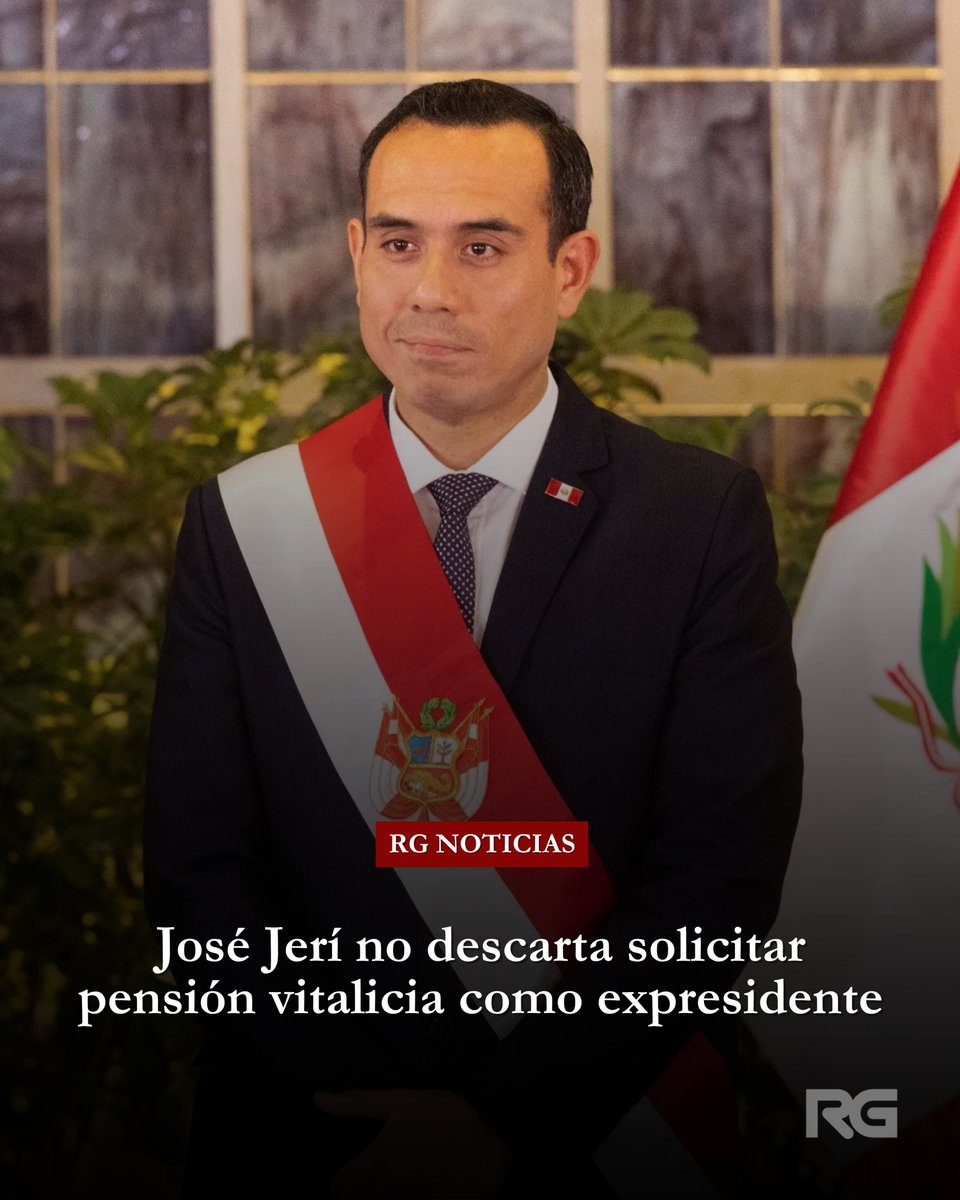 Aderly's tweet photo. 🚨 #ATENCIÓN | El expresidente José Jerí no descartó solicitar la pensión vitalicia que corresponde a los exmandatarios. Señaló que por ahora no ha evaluado el tema, pero afirmó: "En su momento lo meditaré". https://t.co/760BmZEXtE