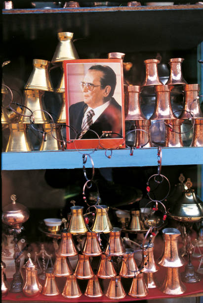YugoslavVisuals's tweet photo. Portrait of Tito in a shop window in Sarajevo, 1981. https://t.co/MDEV9tzwam