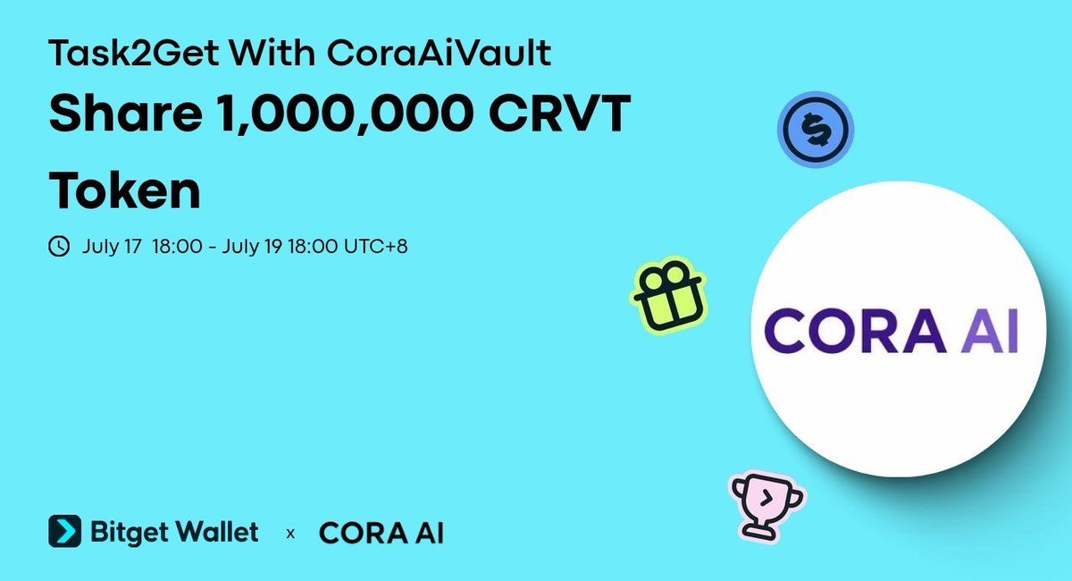 CoraAivault's tweet photo. The journey starts here! 💜 Complete the campaign tasks, earn $CRVT rewards, and become part of the growing CoraAiVault community @BitgetWalletFam @BitgetWallet https://t.co/YzigbEYh0s