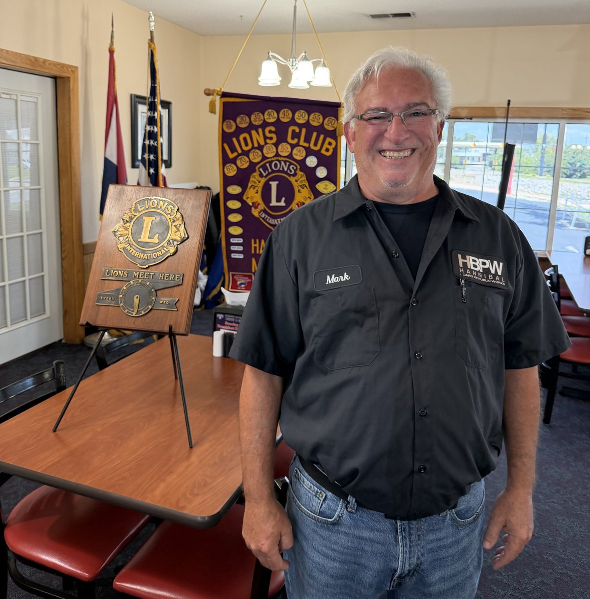 HBPW's tweet photo. This week, Mark Turner, HBPW Water Treatment Plant Senior Operator, was invited to speak at the Hannibal Lions Club meeting! Mark provided an informative presentation about our water treatment process, explaining how water is treated, tested, and delivered safely to customers! https://t.co/iFxqZQ8KDe