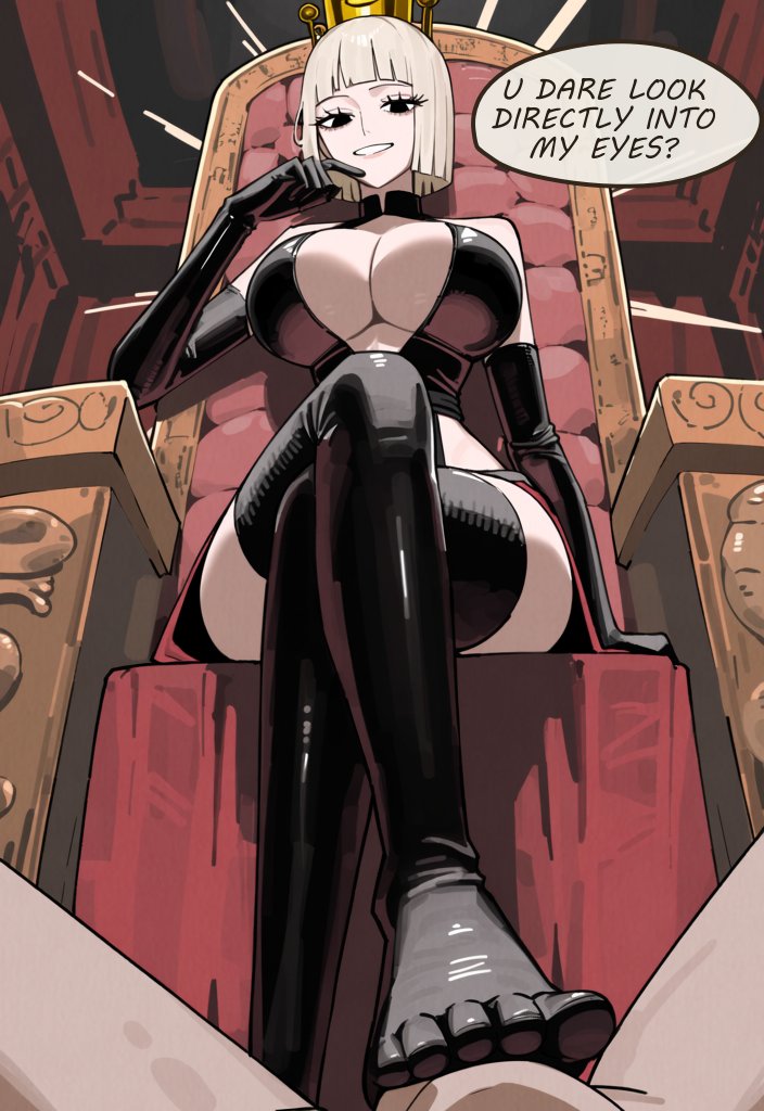 YorhaX_Ink's tweet photo. THE CROWN IS NOT THE SCARIEST PART

She let you in.
That's when you should've run. ♡

✨ ⭣⭣⭣ Extra Image For My Patreon Members o(////▽////)q ✨
https://t.co/GnN9zWZVN3

#platinum_blonde_hair #short_bob_cut #black_eyes #large_breasts #tall #curvy #light_skin #oc #ocart #rule34ㅤㅤㅤ