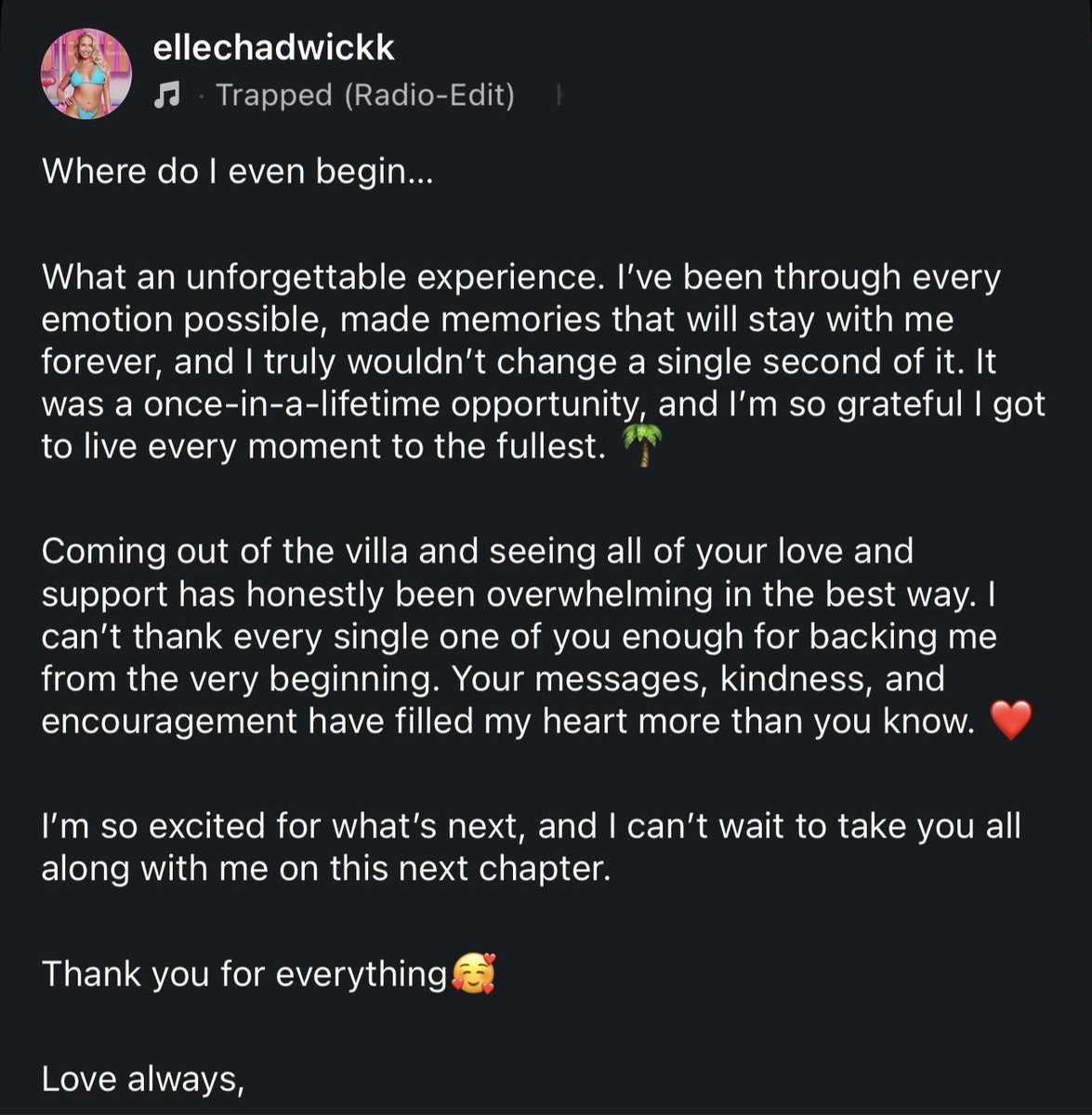 retrobrit's tweet photo. Love Island UK’s Ellie Chadwick shares a heartfelt message on Instagram. https://t.co/YUQ2e13wyY