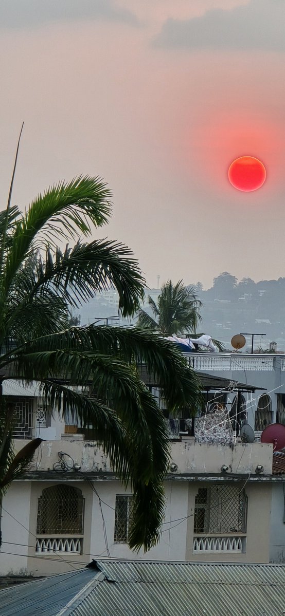 sheikhmargub's tweet photo. Today's sunset over Mombasa looked different.
The sun appeared like a glowing ember suspended in the sky, surrounded by a crimson halo. For a moment, it didn't even look real.
Nature never runs out of ways to amaze us. Alhamdulillah very good evening from📍Mombasa, Kenya https://t.co/EewfZ7l9Sg
