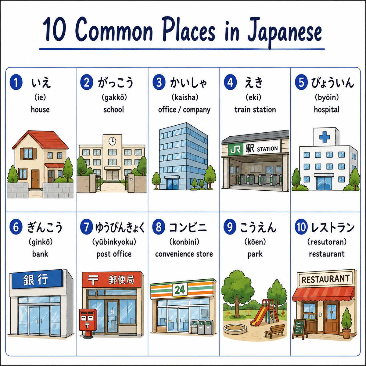 JEucv0ve1C54247's tweet photo. 10 common places you'll hear in everyday Japanese https://t.co/aB5Wtph0kV