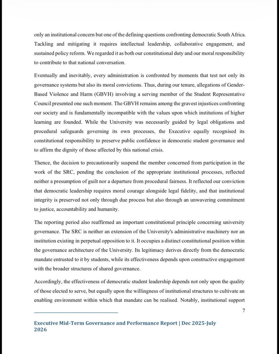 Wits_SRC's tweet photo. As the Wits 104th SRC Administration concludes its 2026 Mid-term Review, we reaffirm the principles that have guided our leadership: integrity, accountability, and meaningful student representation. The resolutions adopted will shape our work for the remainder of the term. https://t.co/PrWRxa7l2e