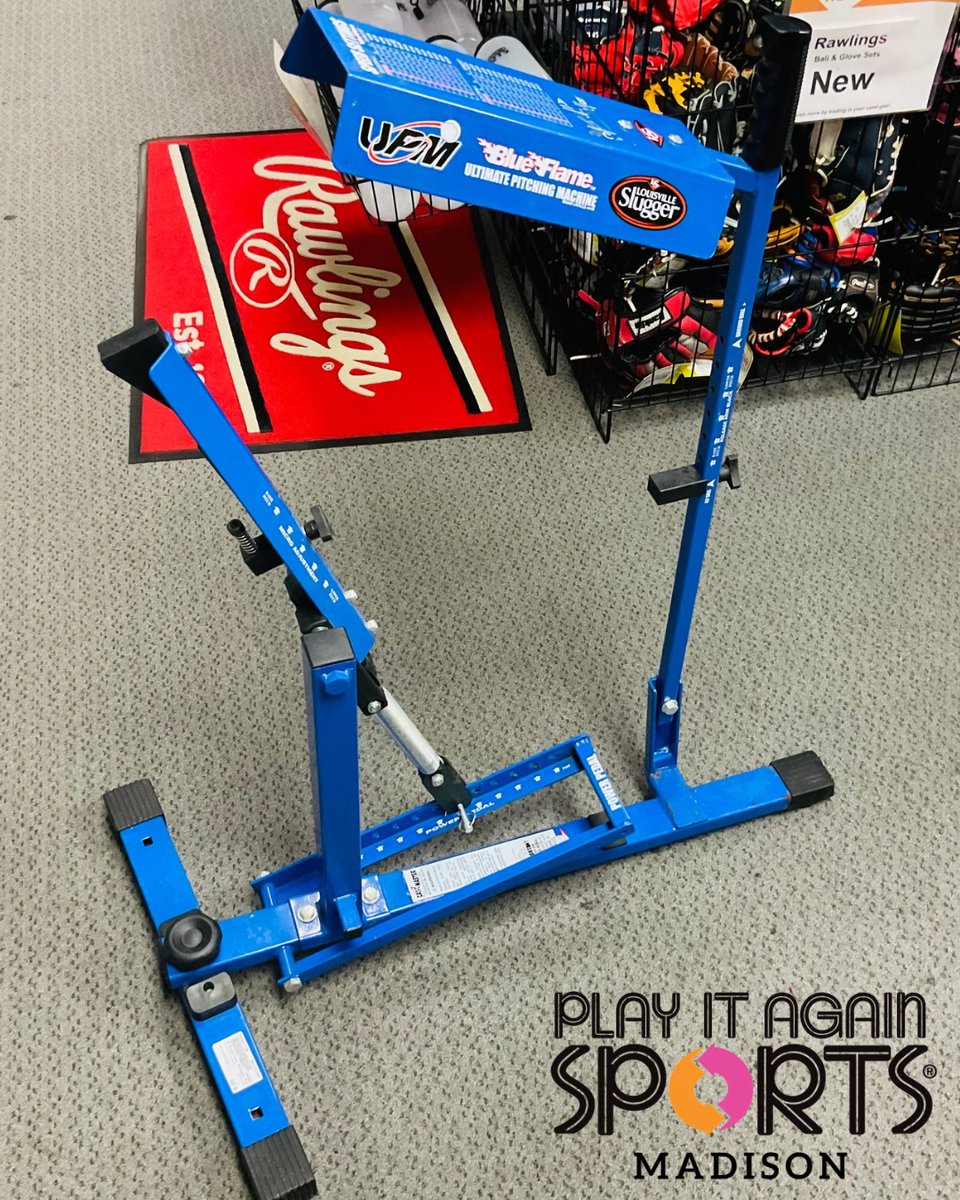 PIASMadisonWest's tweet photo. ⭐️USED BUY OF THE DAY⭐️
Louisville Slugger Blue Flame Pitching Machine ⚾

We have it available for $89.99 👀

Trade in your quality used baseball gear and create your own discount! 💵♻️

#PlayItAgainSports #ShopLocal #BuySellTrade https://t.co/YZiO3Dfh7V