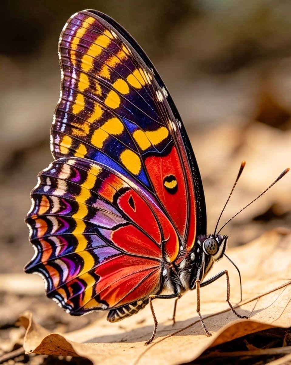 mshafqat72's tweet photo. Every wing tells a story painted by nature itself where crimson glows with courage, gold shines with hope, and violet whispers quiet wonder.🦋
#macrophotography #wildlife #nature #butterflyphotography #rainbowwings #Butterfly #NaturePhotography #BeautyOfNature https://t.co/JXihJ7xsQ2