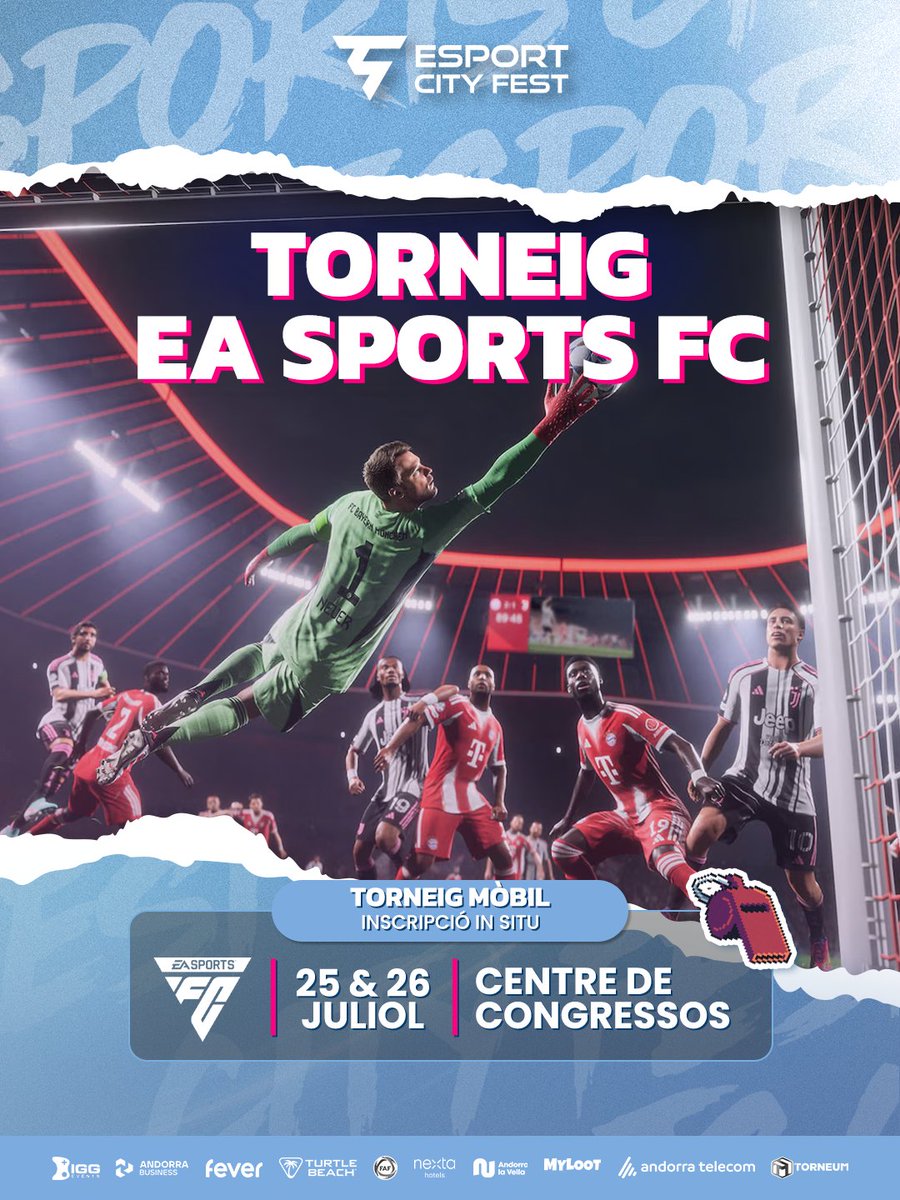ecityfest's tweet photo. El futbol no té secrets per a tu? Llavors vine a desafiar altres jugadors al torneig d'EA Sports FC Mobile! ⚽️

Prepara el teu telèfon, tria el teu equip i els teus jugadors i vine a brillar al terreny de joc. Qui s'endurà la Pilota d'Or? La resposta, els dies 25 i 26 de juliol. https://t.co/nBJCPmSVr7