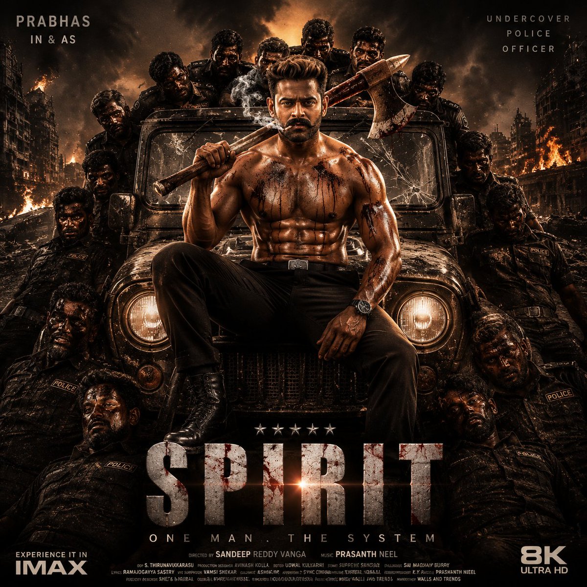 Monkey_Tweetzz's tweet photo. THE SYSTEM FEARS HIM 
THE UNDERWORLD RESPECTS HIM 

#Spiritmovie FAN MADE POSTERS 
CREDITS : CHATGPT 
#Prabhas #sandeepreddyvanga #Spirit https://t.co/mvUGbCXo9w