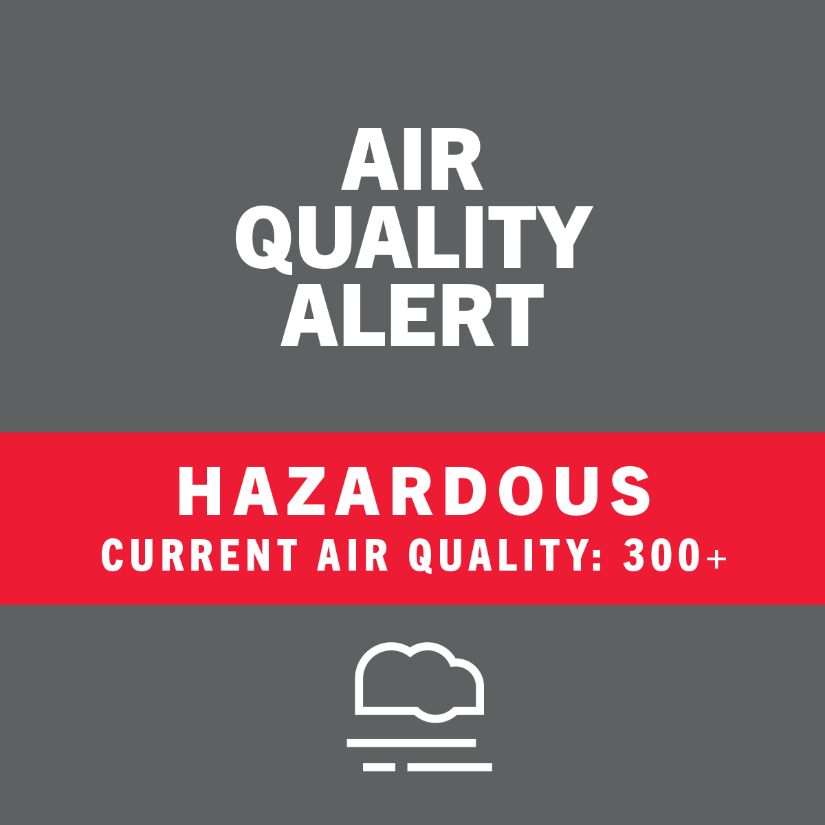 DublinOhio's tweet photo. ⚠️ Air Quality has reached hazardous levels, prompting an Air Quality Alert for the region. These levels can affect everyone. Please stay indoors as much as possible with doors and windows closed. 

Watch for coughing, shortness of breath or throat irritation; seek medical care if symptoms worsen. 

☘️ Dublin pools and parks remain open, but please use your discretion and confirm the status of any outdoor events with organizers before arriving. 

For the status of City events ➡️ https://t.co/exHDwgaidd
Learn more about air quality ➡️ https://t.co/KDmeEwsS2g