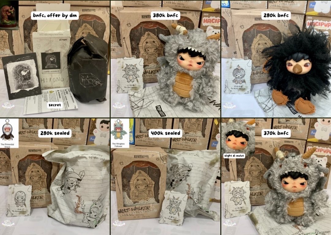 gemoyT_T's tweet photo. wts aab hirono plush mist walker
• the soul corroder 380, slight 370
• the backlit messenger 280
• the primordial grace 280 sealed
• the wingless follower dino 400 sealed
• secret tamed wildgrass offer

splitpay co via 🍊, dom jateng https://t.co/xHzCqH8Pgh