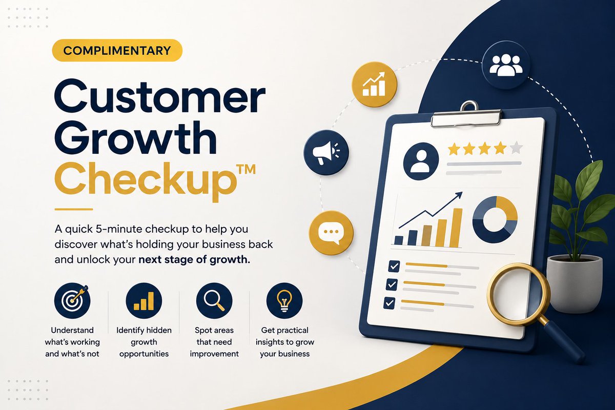 SaniIsrael1's tweet photo. A few simple questions could reveal what's helping your business grow, where you're losing potential customers, and your biggest opportunities for improvement. 

Take this 5-minute Customer Growth Checkup and find out.

Click the link in the comment section 👇🏾 https://t.co/fzsbu2gcVS