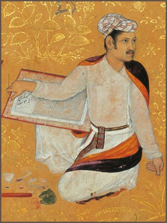 lbnBattuta's tweet photo. Mughal artist Daulat created a unique folio depicting himself and his art colleagues (c. 1610)

This gave us a face behind the paintings.

It includes a portrait of Abu'l-Hasan (3rd image). One of the best artists in the entire Mughal era, who gained the title 'Wonder of the Age' https://t.co/OWXbGgNed1