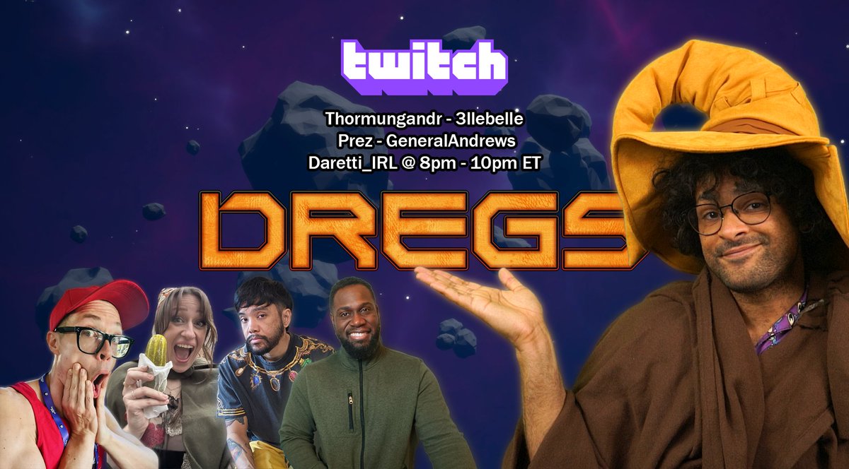 thormungandr's tweet photo. Just another preview of some of the wild party w/@3llebelle @Daretti_IRL @PresidentNoir @GeneralAndrews gathering tonight for the launch of DREGS from @TMinusZeroEnt. 

I'll be  live at 6pm but this lively crew will be partying with me at 8pm ET on Twitch! 

#sponsored https://t.co/2HMBiNRvke