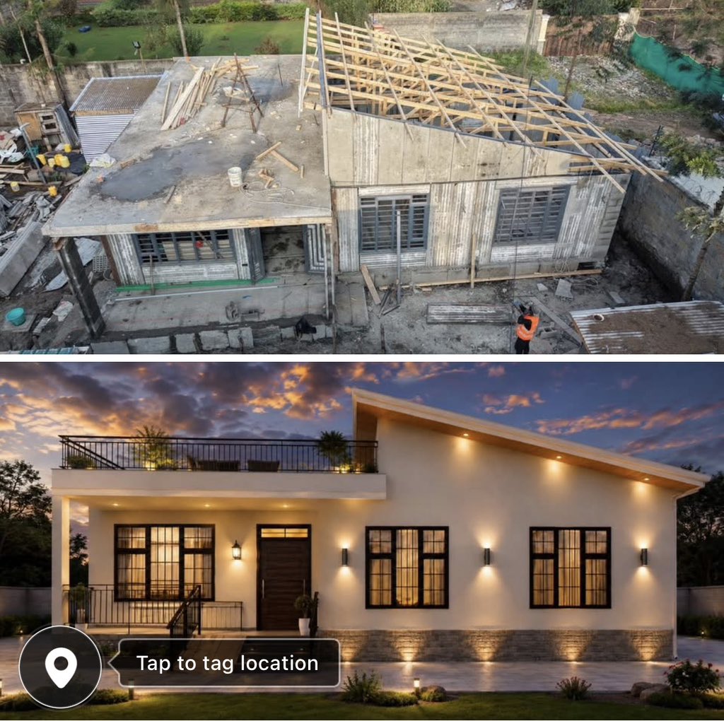 akibaru's tweet photo. The Hybrid precast unit is Taking Shape.

Our latest 138 m², 3-bedroom, 3-bathroom Hybrid Precast Home is coming together beautifully.

The precast package, including the structural metallic I-beams, metallic windows and doors materials costs KSh 1.8 million.

This innovative hybrid design combines:

* A composite slab roof over the patio for a premium outdoor living space.
* A sleek mono-pitch roof over the main house, delivering the perfect blend of a modern bungalow and a contemporary mansion aesthetic—while keeping construction costs significantly lower.

We’ll be sharing real-time project updates and actual construction costs throughout the build, so you can follow the journey from factory to finished home with complete transparency.

📞 Engage us today: 0780-955-000