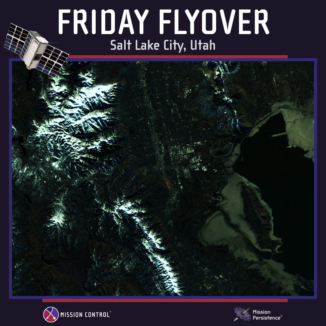MissionCtrlSS's tweet photo. This satellite view for #FridayFlyover captures Salt Lake City, Utah, where nature and urban development share a narrow corridor between the Wasatch Mountains and the Great Salt Lake. A stunning perspective to end the week! 📡 https://t.co/fHDGb8cPXT
