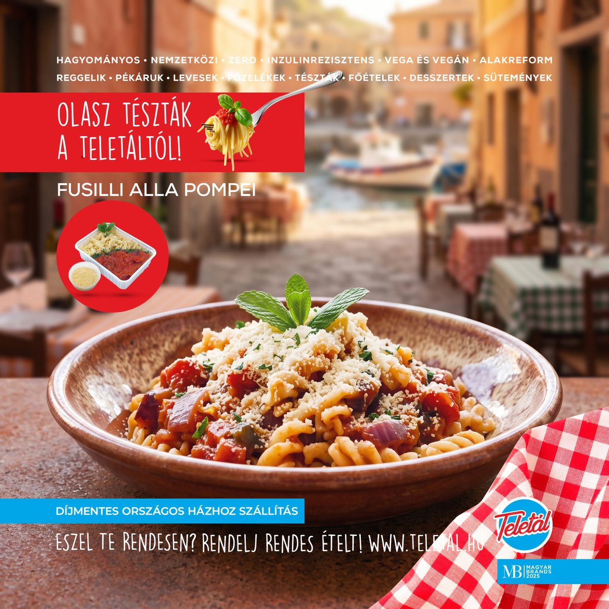 TeletalEtel's tweet photo. Egy 🍴 villa 🇮🇹 Itália 🙂 OLASZ TÉSZTÁK a Teletáltól!
A jövő héten (30. hét) izgalmas mediterrán tésztaételekkel várunk (a H2 sorban) 📘 Egy villa Itália: https://t.co/uO8O0grmld #teletál #ételrendelés #olaszétel https://t.co/CvrijoCCXI