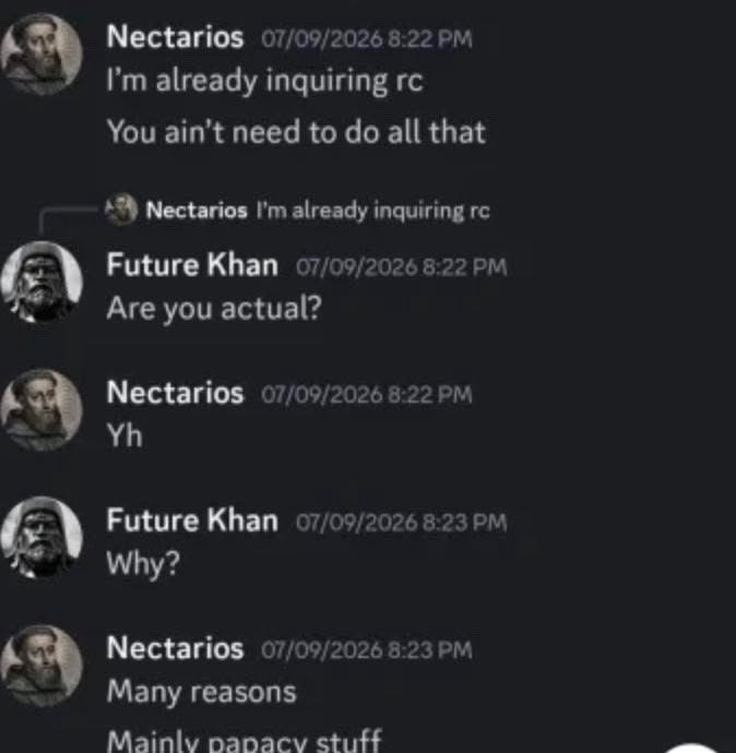 C2Antiquity's tweet photo. Fruits of Latinizing. Ananda already considering apostasy… again. https://t.co/0gbnMKmmfr