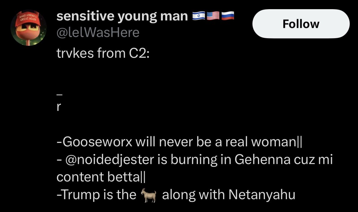 MessyMrRoy's tweet photo. K this is not what we’re gonna do, Goose is the reason you have this show. God this fandom is SO DISGUSTING and DISRESPECTFUL. GOOSE IS A REAL WOMAN,TRANS WOMEN ARE WOMEN!!!! #tadc https://t.co/jkWe3NN0Nc