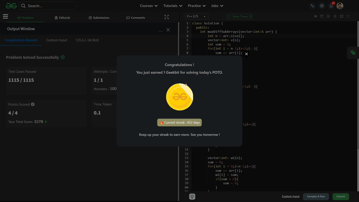 shahidx_05's tweet photo. Day 497 of #1001DaysOfCode
- Solved 3 DSA problems 
✅ Sorted GCD Pair Queries
✅ Battleships in a Board
✅ Max Absolute Difference of Two Subarrays
✅ 2 Codeforces problems https://t.co/Phwc95C062