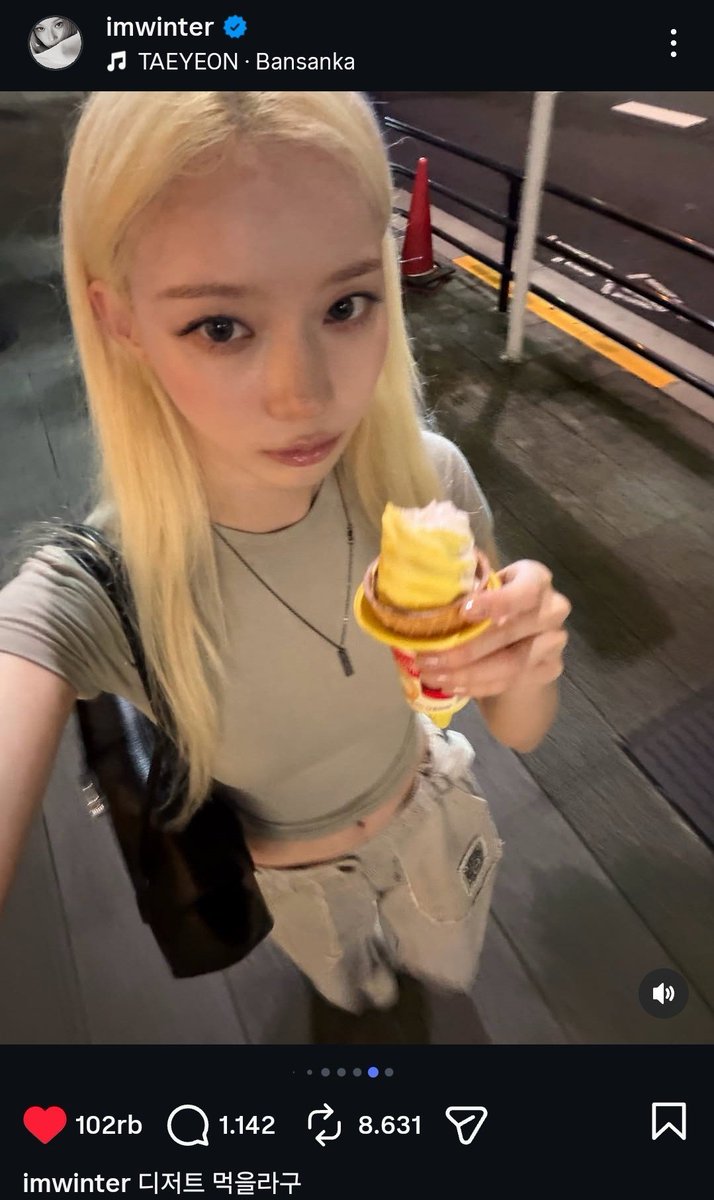 TYsone_kty39's tweet photo. Winter Aespa posting Ig pake lagunya Taeyeon - Bansanka 😍💜 https://t.co/6AUY76eANy