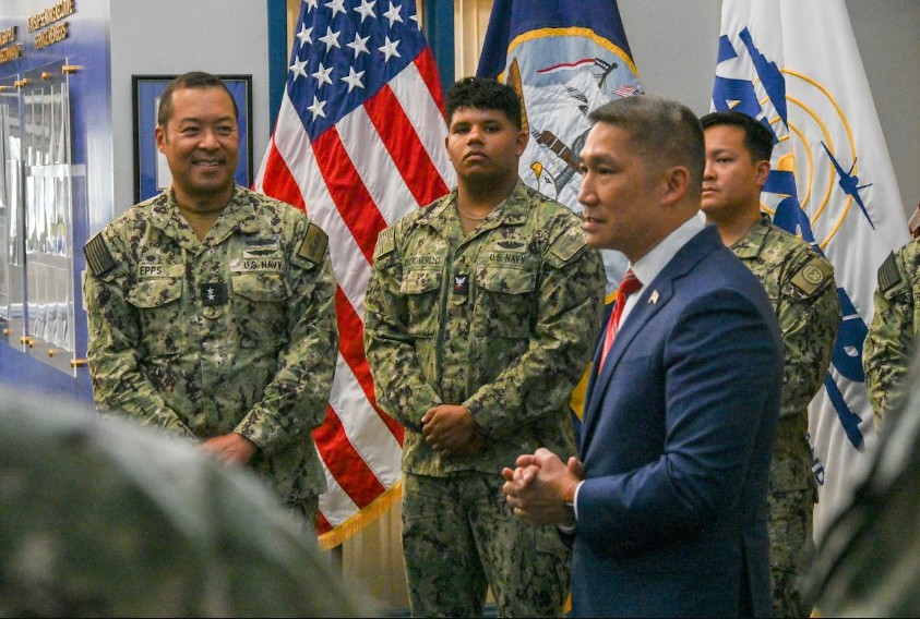 NAVSUP's tweet photo. Acting Secretary of the Navy Hung Cao visited NAVSUP Headquarters today to meet with the Sailors and civilians who keep our Fleet sustained and ready.

Ready for Sea is more than a motto—it's our mission.

#NAVSUP #ReadyForSea #GoNavy https://t.co/tS73POvi5u