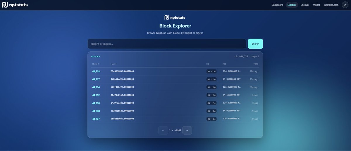 cryptosignlive's tweet photo. 🚀 We're excited to officially announce the launch of NPTStats!

A new platform built to provide transparent, real-time insights and statistics for the NPT ecosystem.

🌐 Explore it now: https://t.co/AYvmLhm411

This is just the beginning😊
@NeptuneCash @CodewordNeptune $NPT #NPT https://t.co/66R3bntKGu