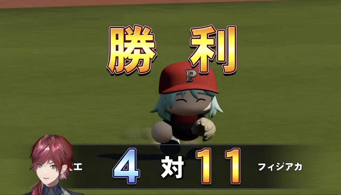 Niji_koshien's tweet photo. 【育成速報:2年目夏県大会準決勝】

フィジアカ、準決勝もコールドで勝利！

エクスは4失点こそするも7奪三振完投
叢雲が2安打を放つなど打線を牽引した

試合後には猫耳マネージャー山際さんが３年生(まもなく引退)であることに気付いた監督が絶大なショックを受け、数秒気絶した

#にじ甲2026 #iroastream