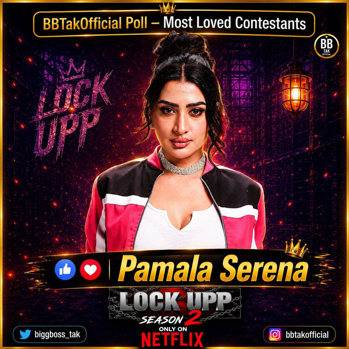 BiggBoss_Tak's tweet photo. π¨ Biggest & Most Authentic #BBTak Poll - Week2π¨
β€οΈ Like this post if you're supporting #PamelaSerena in #LockUpp!
π³οΈ Poll ends tomorrow (Saturday) at 9:00 PM.
π Note: #BBTak Poll results are based on the total number of likes received on contestants' posts across our Instagram, X (Twitter) & Facebook pages.
π Insta: https://t.co/yuvgwrKBE9
π Facebook: https://t.co/llkeEEEdke