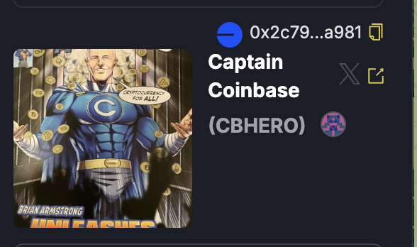 pe___lu's tweet photo. I will try to draw the best narrative to bid today for all of you.

Stop chasing new things, we have the BEST NARRATIVE right in our front.

-Deployed 238 days ago
-the same picture @brian_armstrong  is using as PFP
-he super brian that started all the meta

under 10k mkt cap? Feels criminal..

Send it.

0x2c7955cC21e2B57f68361316279aAF45Bd00a981
